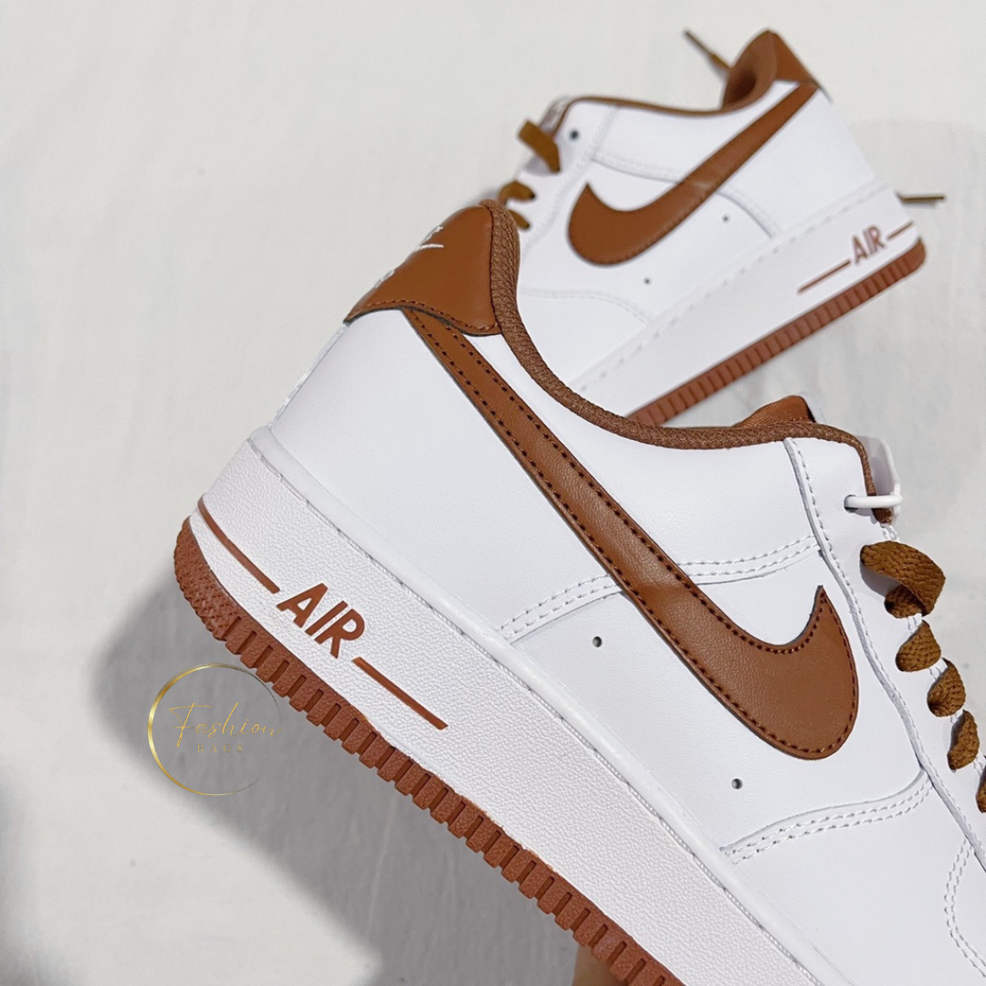 NK White and Brown Shoes for Men and Women with Extra Shoelace and Free Socks