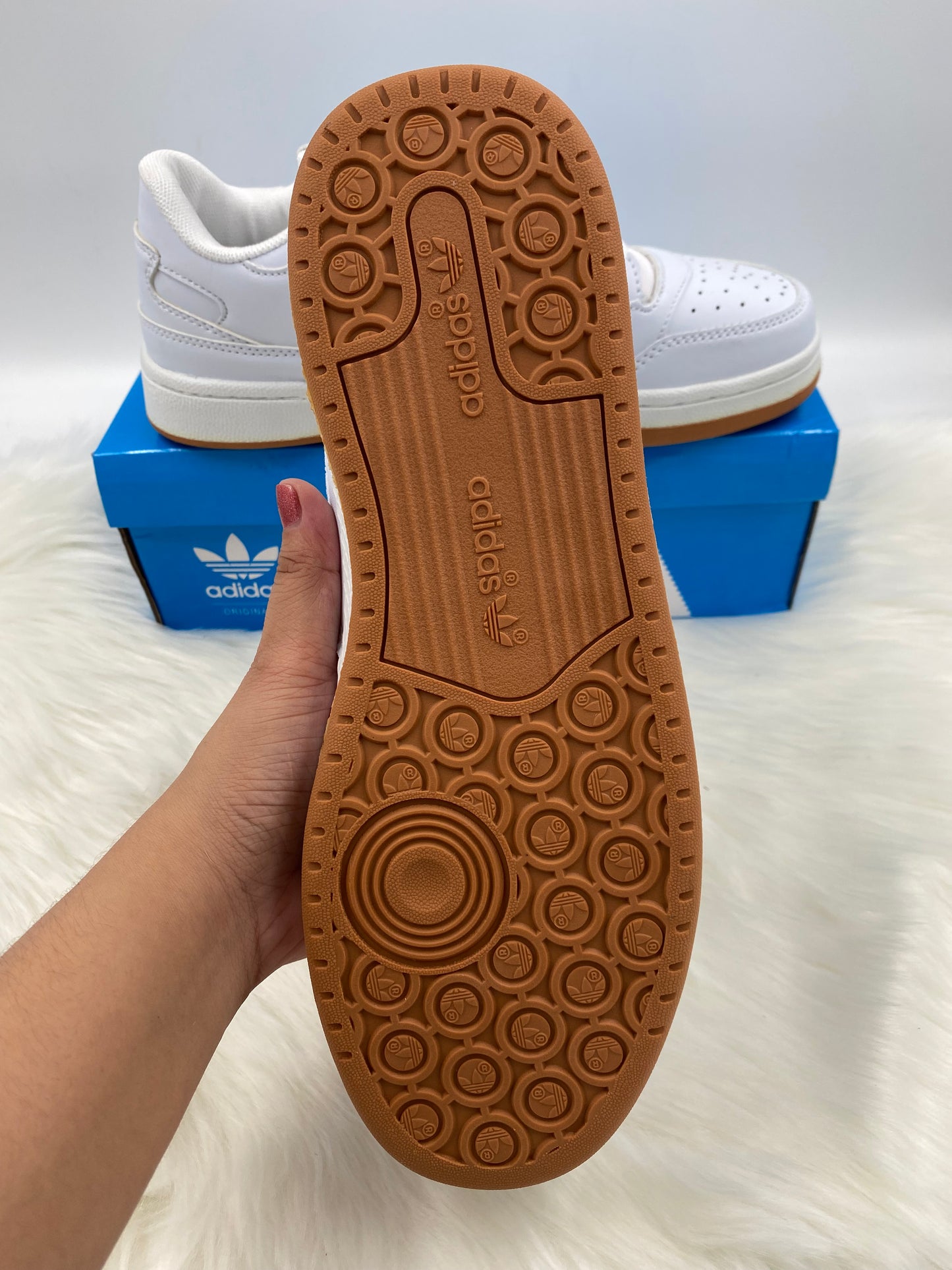 ADDAS White Shoes For Men (FREE 2 PAIRS SOCKS)