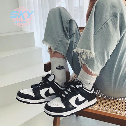 🐼NK Black and White Shoes for Men and Women with Free Socks
