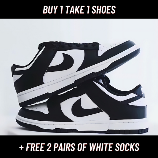 🐼NK Black and White Shoes for Men and Women with Free Socks