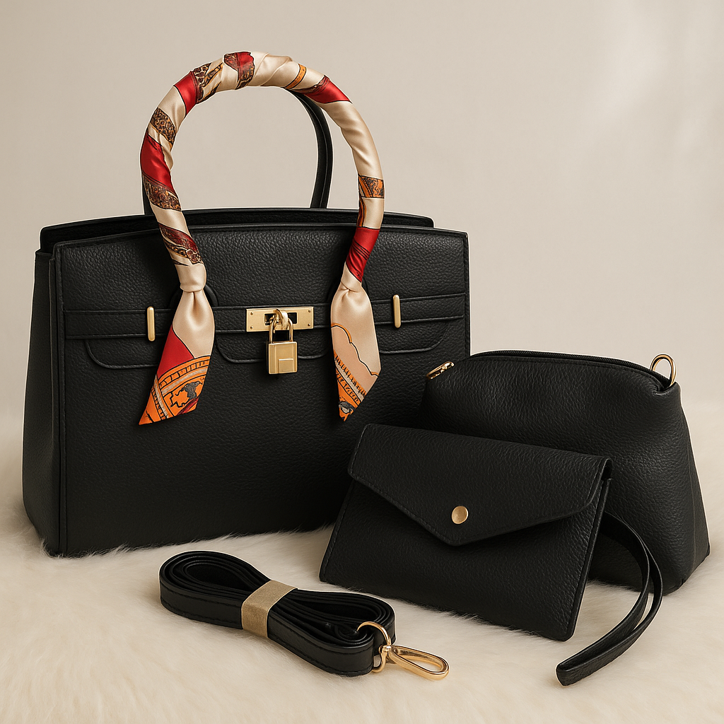 Original Pu Leather Elegant Bag (Set of 3 with Accessories & Freebies)