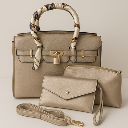 Original Pu Leather Elegant Bag (Set of 3 with Accessories & Freebies)