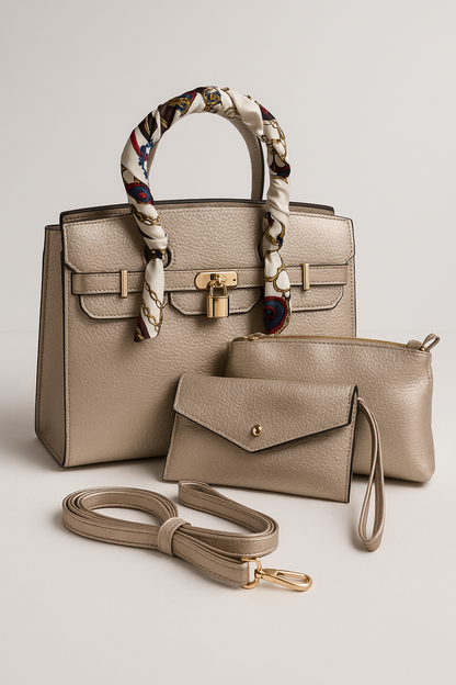 Original Pu Leather Elegant Bag (Set of 3 with Accessories & Freebies)